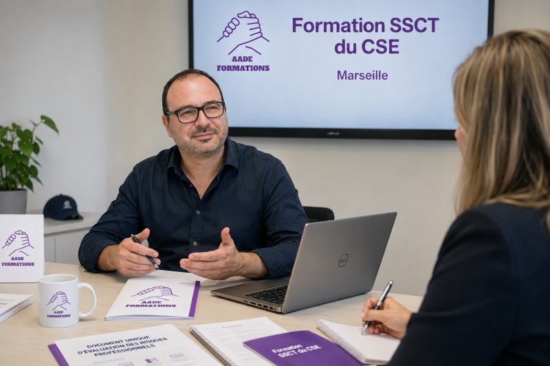 Une formation SSCT du CSE entreprises de - de 50 salariés réussie à Marseille 13 PACA avec e-novens
