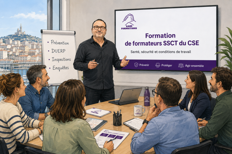 formation de formateurs SSCT du CSE réalisée à Marseille en présentiel par AADF dans ses locaux